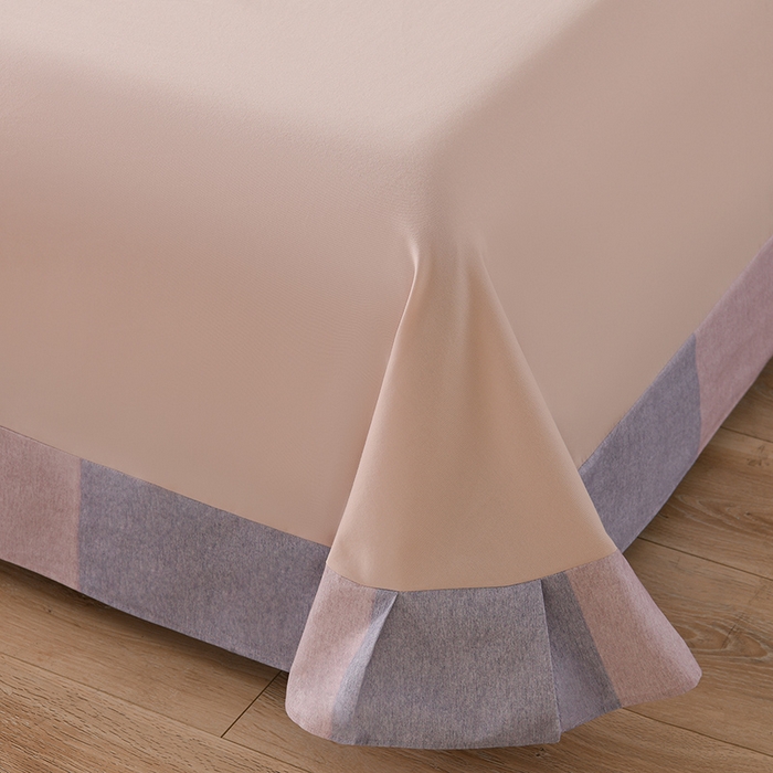 91家纺网 家纺一手货源 找家纺 金昱纺 2025新款法式加厚全棉纯棉磨毛四件套陌恩-粉