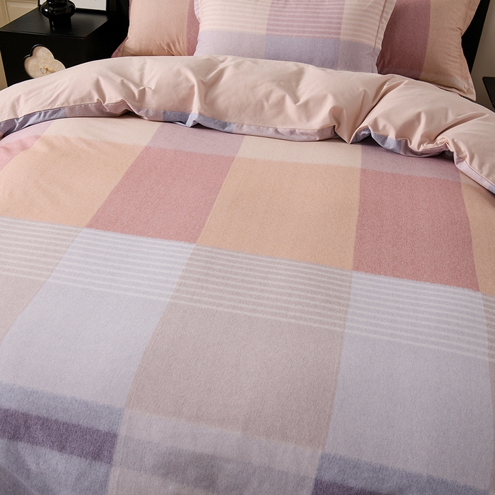 91家纺网 家纺一手货源 找家纺 金昱纺 2025新款法式加厚全棉纯棉磨毛四件套陌恩-粉