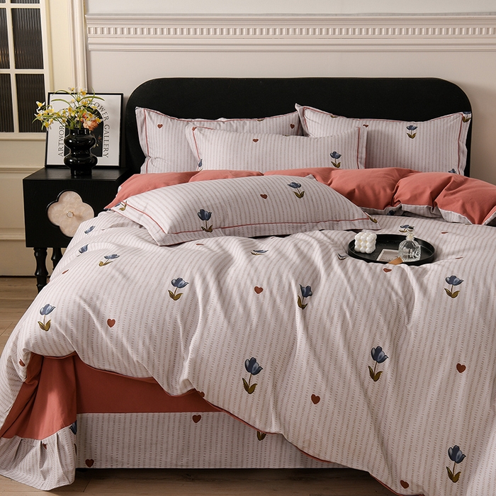 91家纺网 家纺一手货源 找家纺 金昱纺 2025新款法式加厚全棉纯棉磨毛四件套惜诺-米