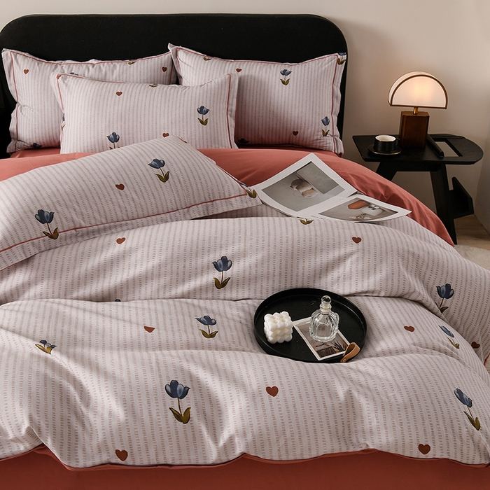 91家纺网 家纺一手货源 找家纺 金昱纺 2025新款法式加厚全棉纯棉磨毛四件套惜诺-米