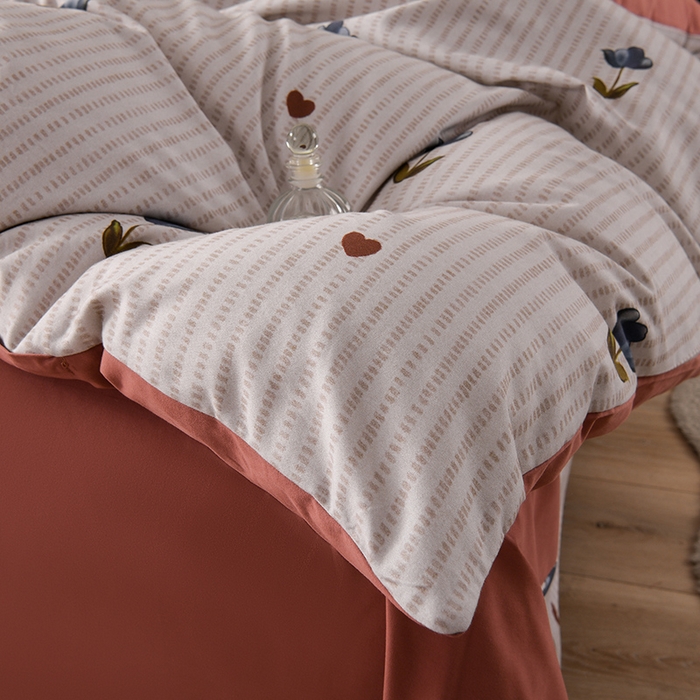 91家纺网 家纺一手货源 找家纺 金昱纺 2025新款法式加厚全棉纯棉磨毛四件套惜诺-米