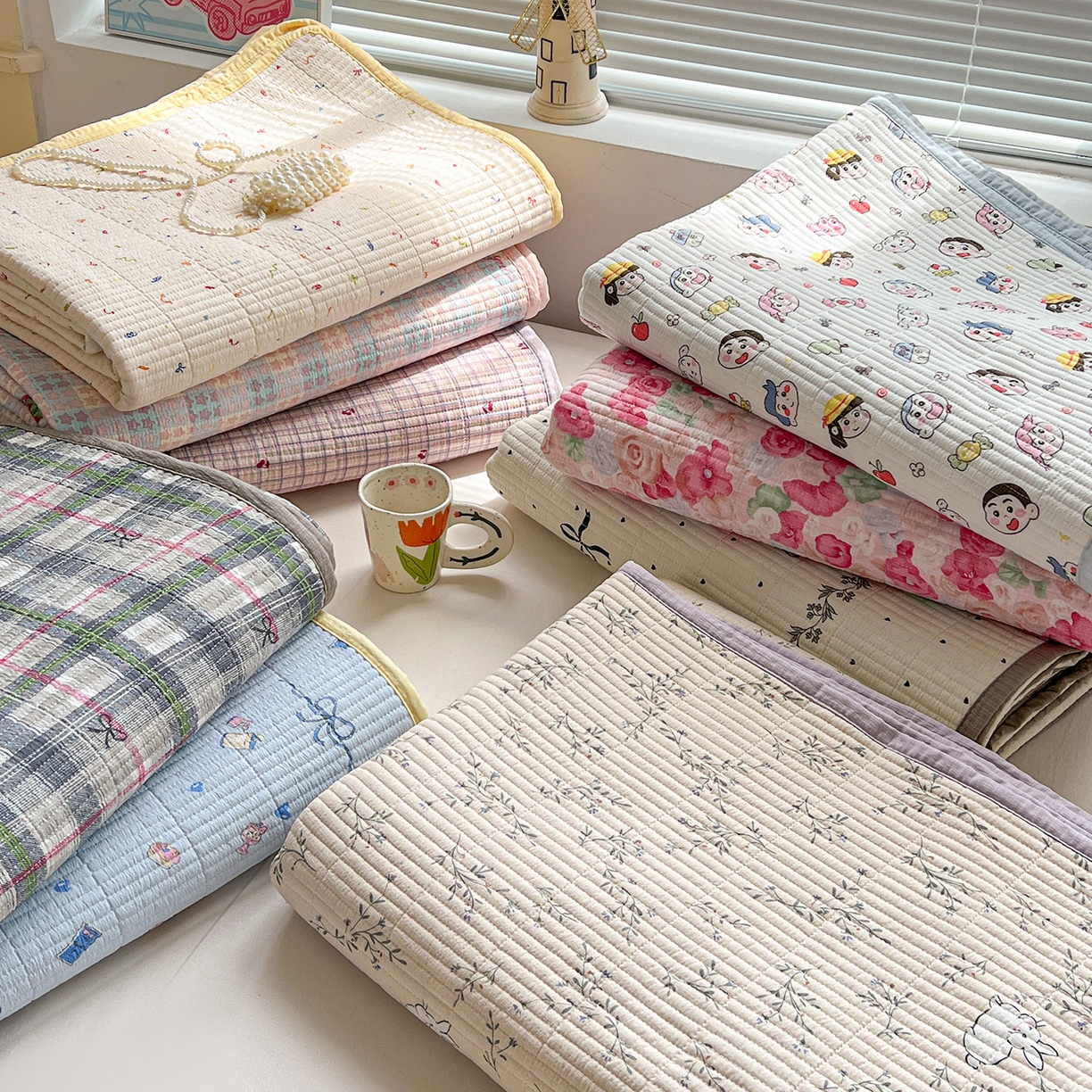 91家纺网 家纺一手货源 找家纺 （总）优选 2025新款木棉印花床盖单品床盖床盖单件床盖三件套