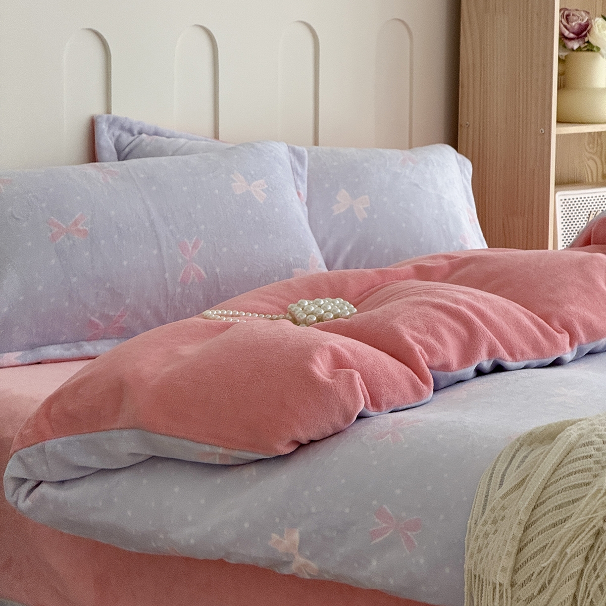 91家纺网 家纺一手货源 找家纺 于果 2025新款牛奶绒印花四件套 星光蝶影