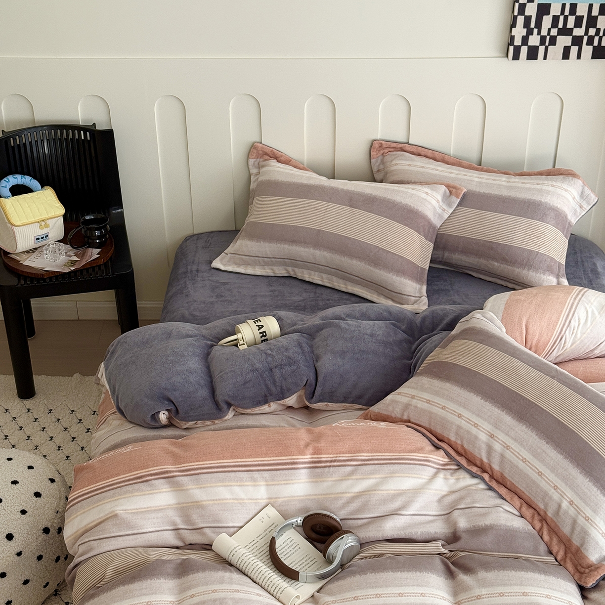 91家纺网 家纺一手货源 找家纺 于果 2025新款牛奶绒印花四件套 英俊之旅-橙