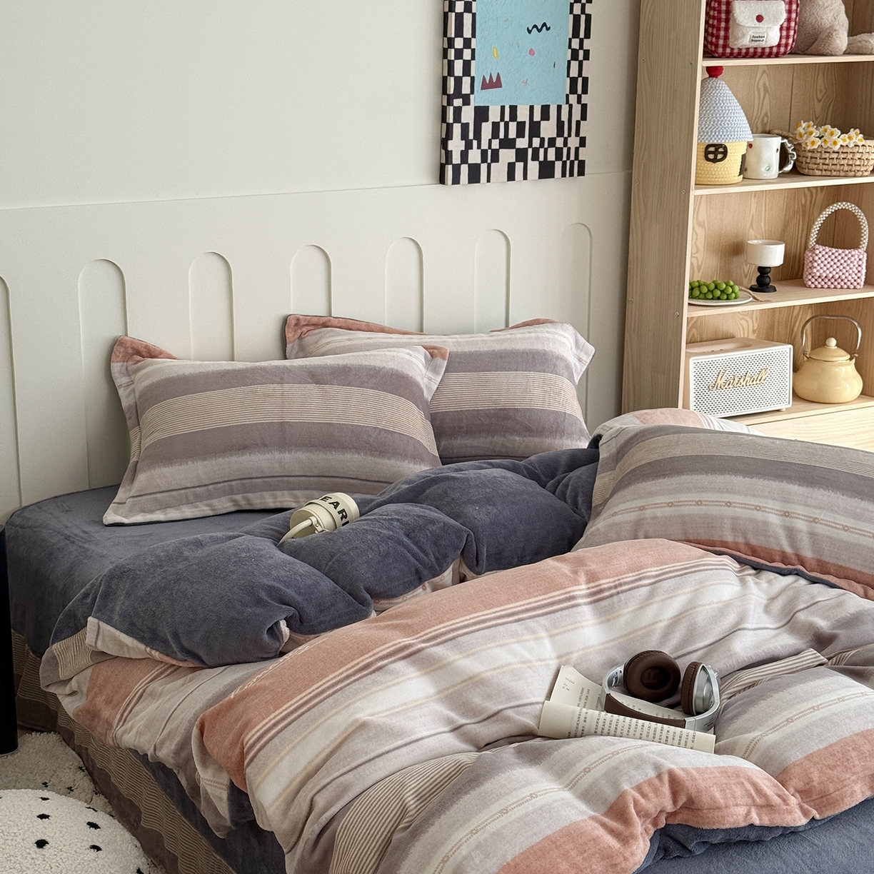 91家纺网 家纺一手货源 找家纺 于果 2025新款牛奶绒印花四件套 英俊之旅-橙