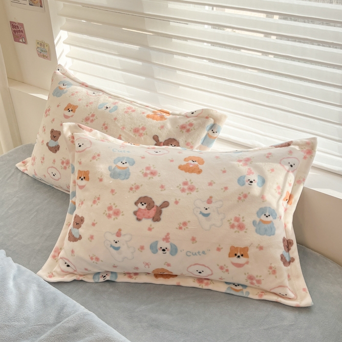 91家纺网 家纺一手货源 找家纺 慕尚家纺 2025新款田园花卉类印花牛奶绒高克重单被套 图图狗