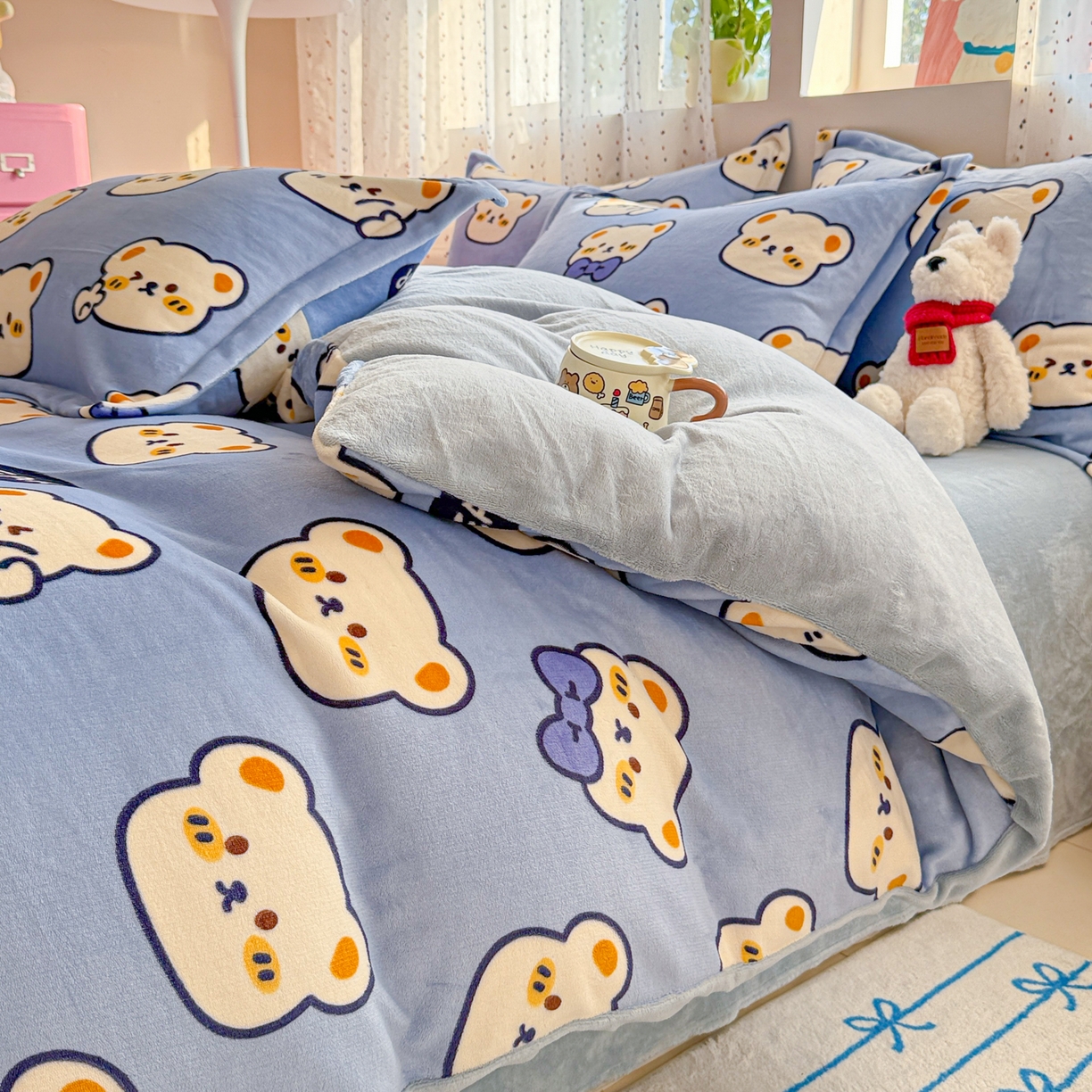 91家纺网 家纺一手货源 找家纺 （总）慕尚家纺 2025新款高克重田园花卉类加厚牛奶绒3.5kg四件套