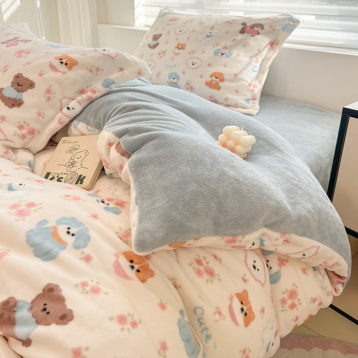 91家纺网 家纺一手货源 找家纺 慕尚家纺 2025新款高克重田园花卉类加厚牛奶绒3.5kg四件套 图图狗