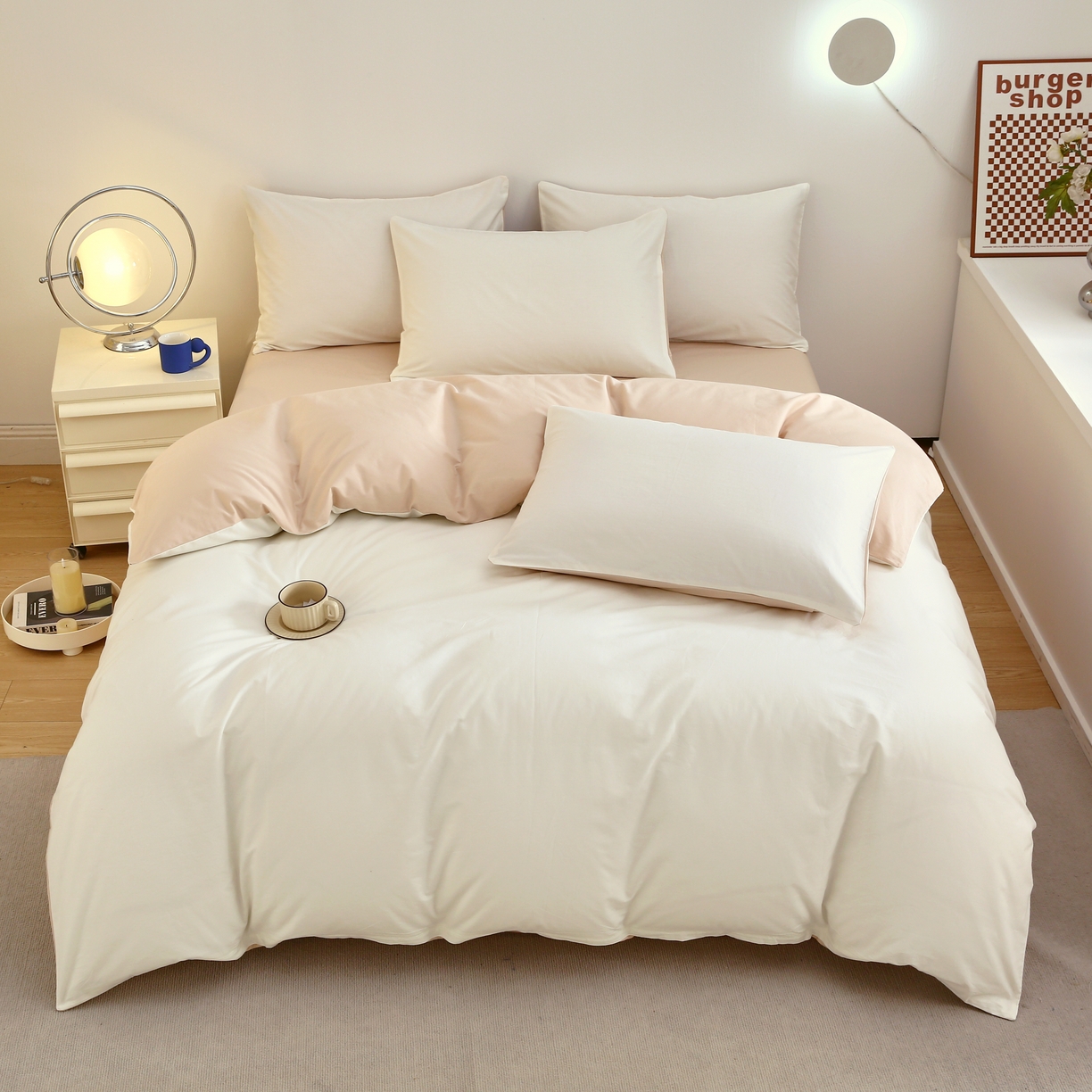 91家纺网 家纺一手货源 找家纺 （总）悦然毛巾被 2025新款全棉纯棉素色双拼四件套