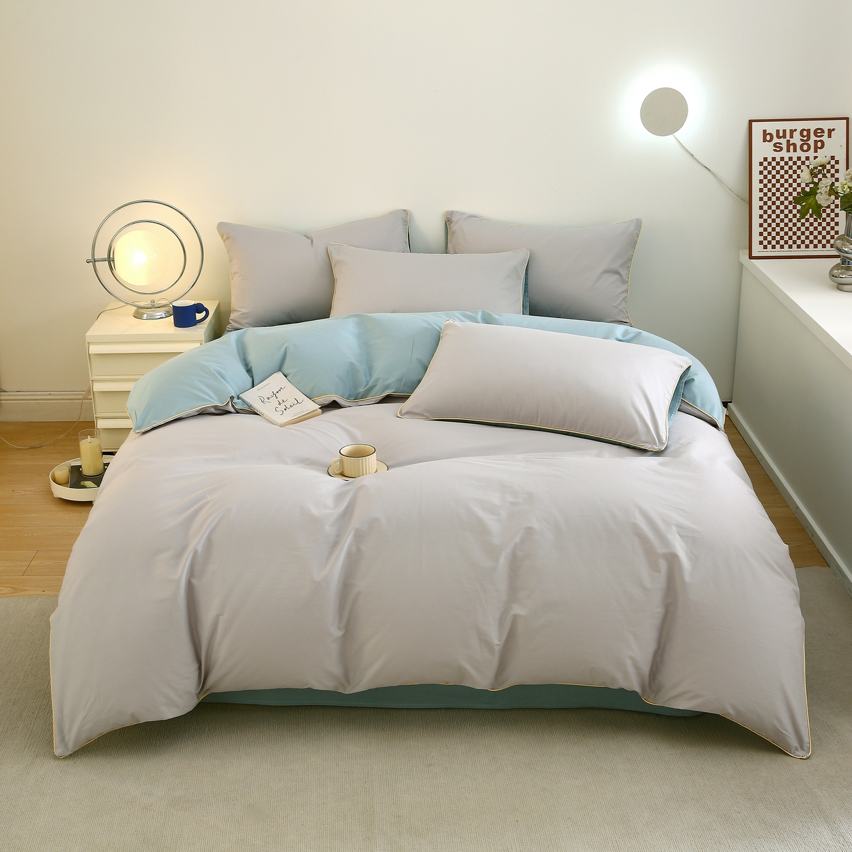 91家纺网 家纺一手货源 找家纺 （总）悦然毛巾被 2025新款全棉纯棉素色双拼四件套