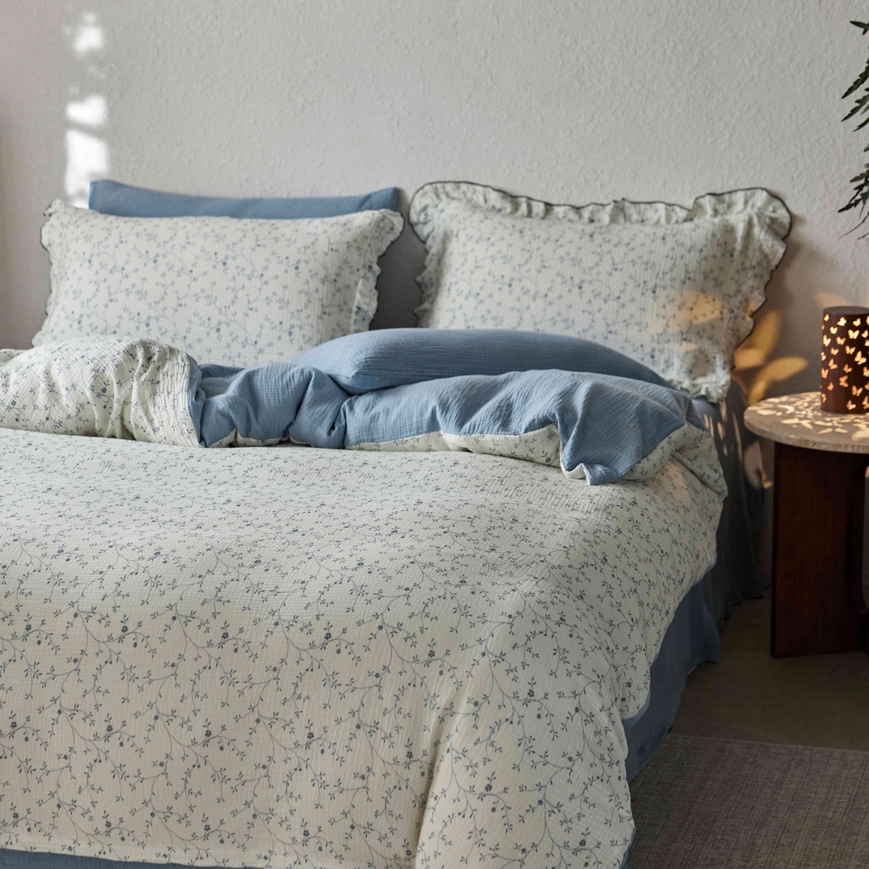 （总）安莱生活 2025新款全棉纯棉精梳棉双层纱绉纱数码印花四件套系列二