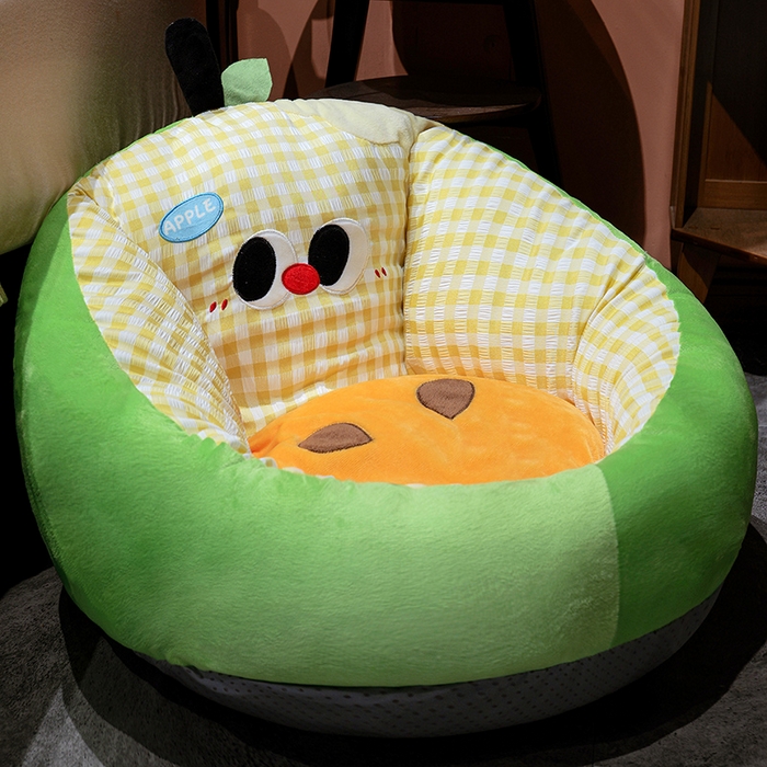 91家纺网 家纺一手货源 找家纺 （总）仟亿莱 2025新款大眼苹果格子半包围蒲团坐垫