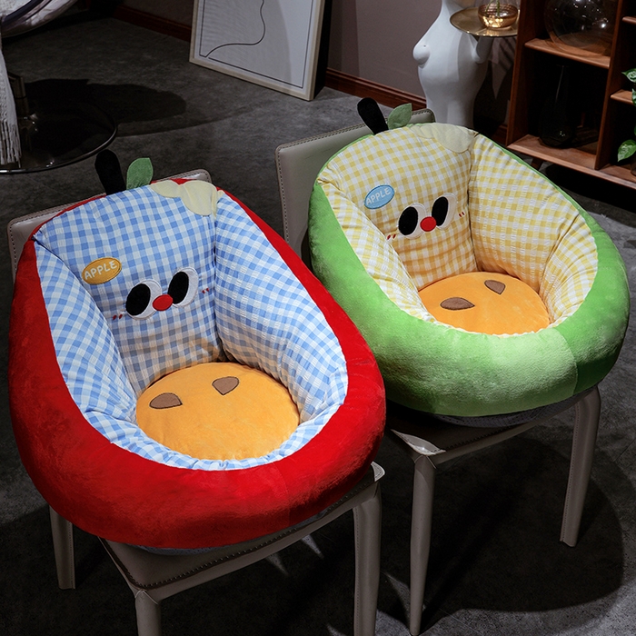 91家纺网 家纺一手货源 找家纺 （总）仟亿莱 2025新款大眼苹果格子半包围蒲团坐垫