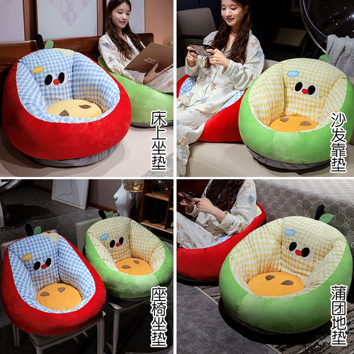 91家纺网 家纺一手货源 找家纺 （总）仟亿莱 2025新款大眼苹果格子半包围蒲团坐垫