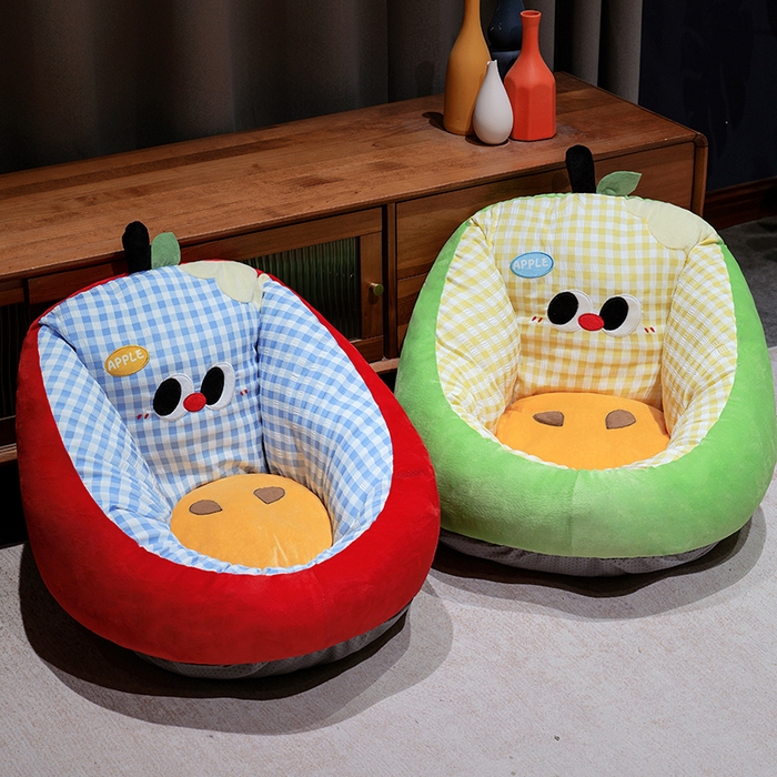 91家纺网 家纺一手货源 找家纺 （总）仟亿莱 2025新款大眼苹果格子半包围蒲团坐垫