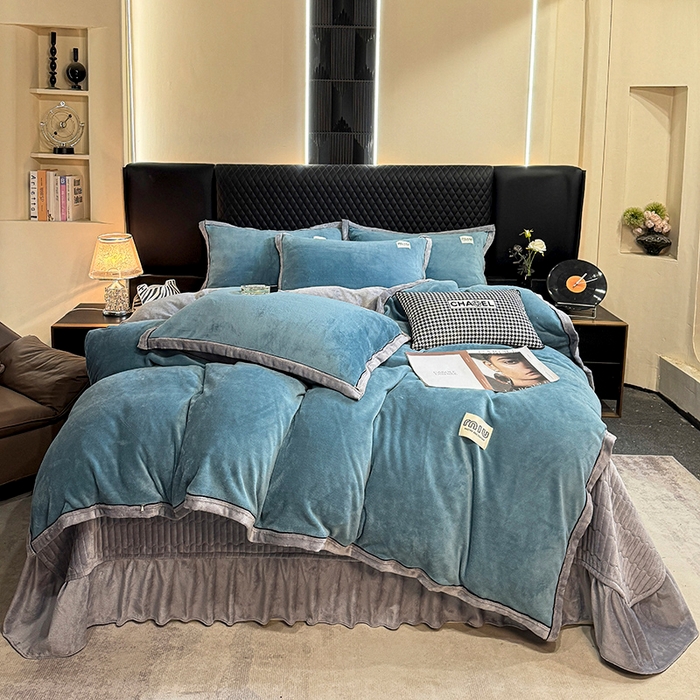 91家纺网 家纺一手货源 找家纺 （总）芷卧 2025新款高克重牛奶绒四件套床盖款