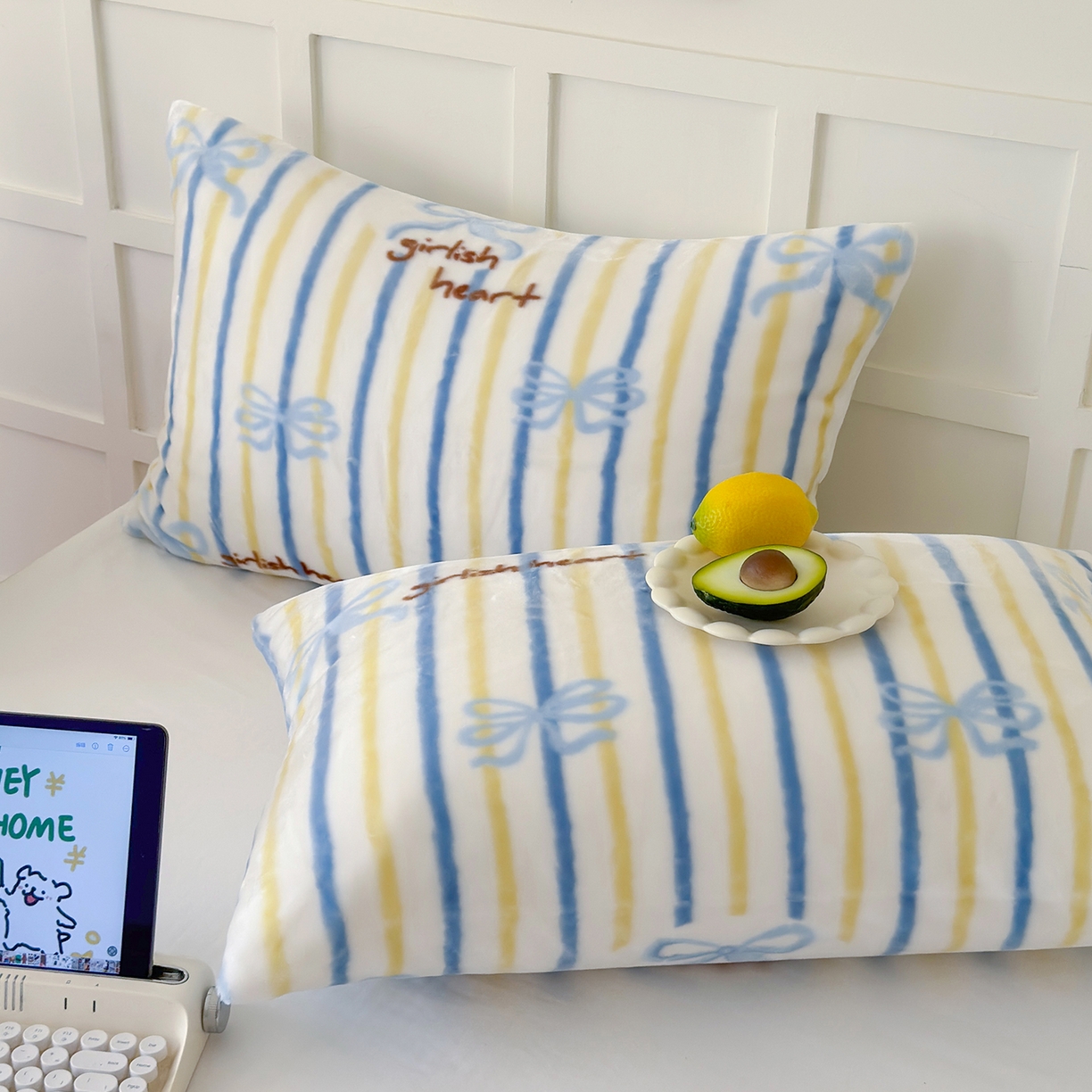 91家纺网 家纺一手货源 找家纺 舒隅家纺 2025新款双层印花云毯毛毯毯子 韩系蝴蝶结