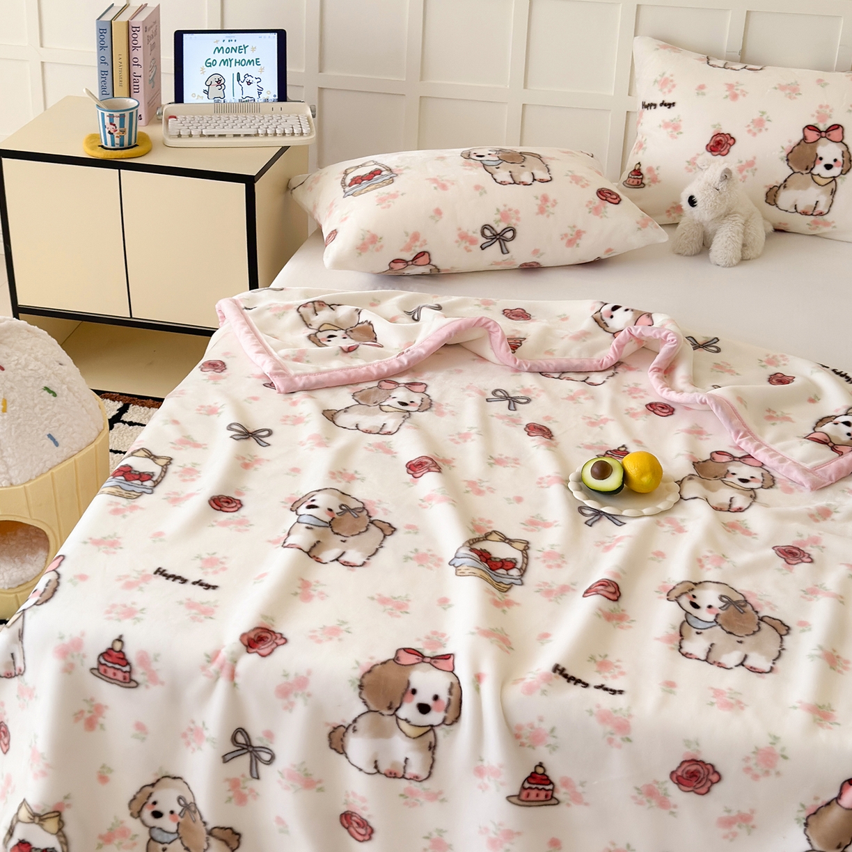 91家纺网 家纺一手货源 找家纺 舒隅家纺 2025新款双层印花云毯毛毯毯子 玫瑰庄园