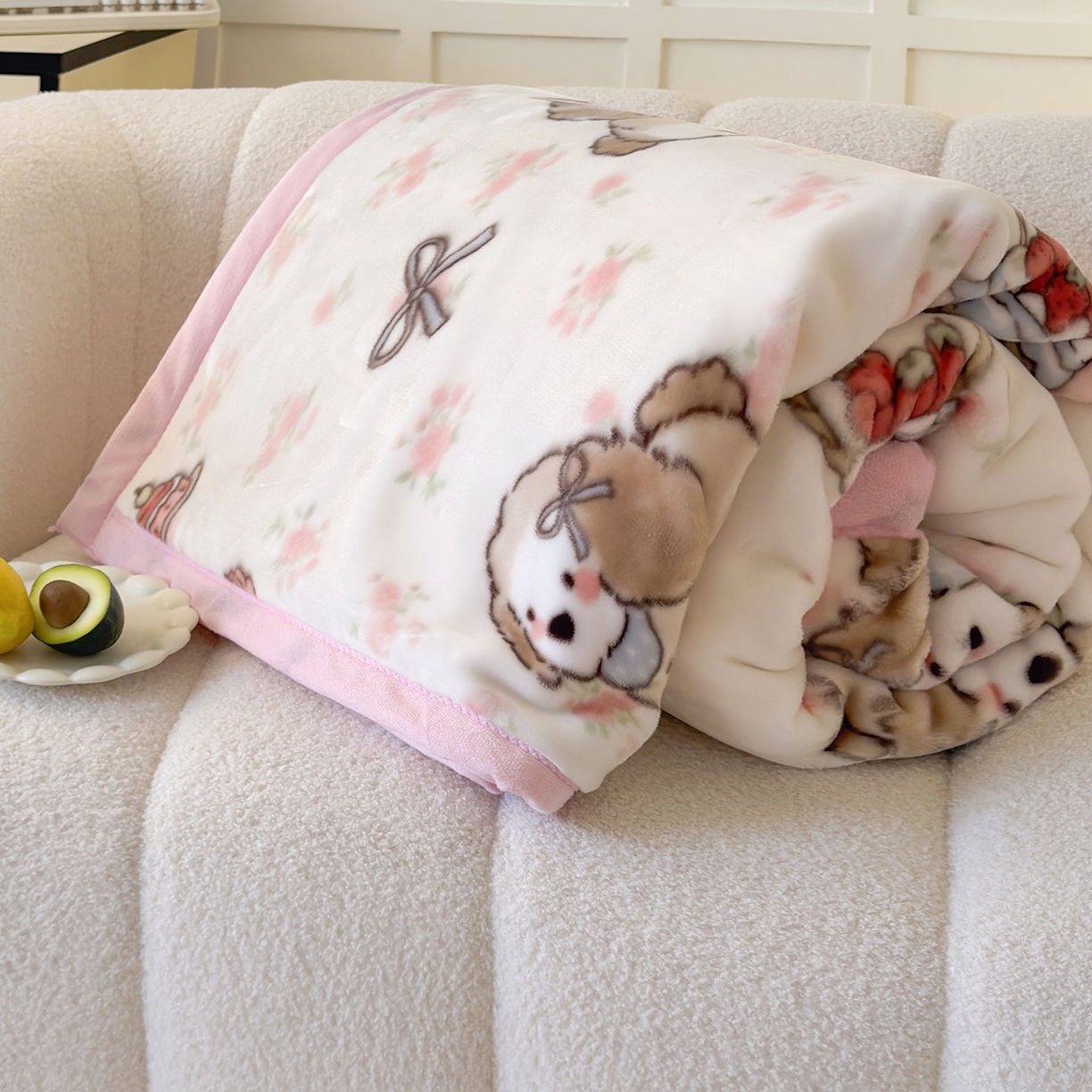 91家纺网 家纺一手货源 找家纺 舒隅家纺 2025新款双层印花云毯毛毯毯子 玫瑰庄园