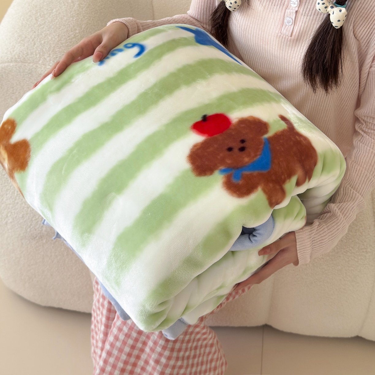 91家纺网 家纺一手货源 找家纺 舒隅家纺 2025新款双层印花云毯毛毯毯子 涂鸦音乐会