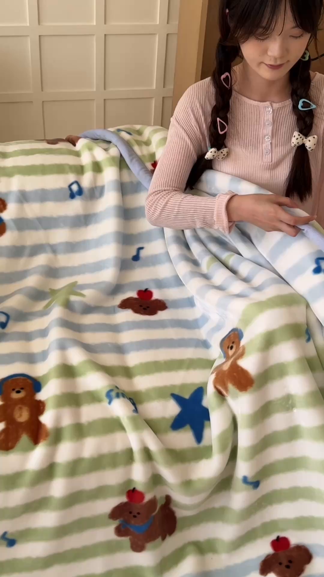 91家纺网 家纺一手货源 找家纺 舒隅家纺 2025新款双层印花云毯毛毯毯子 涂鸦音乐会