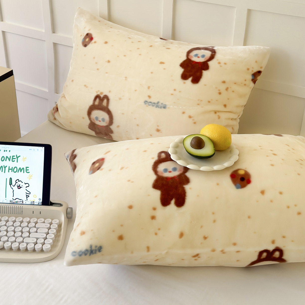 91家纺网 家纺一手货源 找家纺 舒隅家纺 2025新款双层印花云毯毛毯毯子 曲奇布布