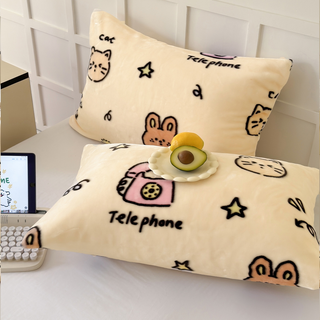 91家纺网 家纺一手货源 找家纺 舒隅家纺 2025新款双层印花云毯毛毯毯子 晚安班尼-米