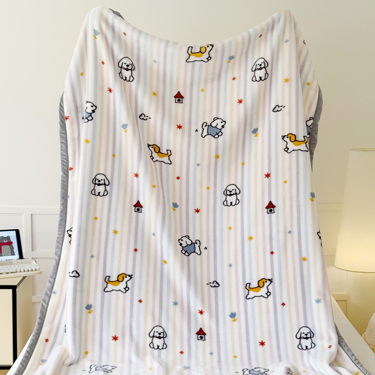 91家纺网 家纺一手货源 找家纺 舒隅家纺 2025新款双层印花云毯毛毯毯子 游园时光