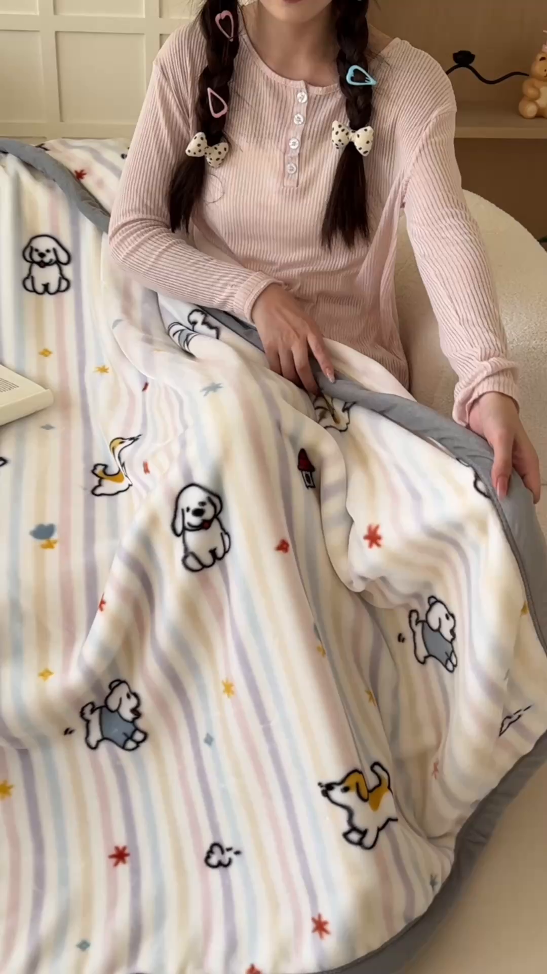 91家纺网 家纺一手货源 找家纺 舒隅家纺 2025新款双层印花云毯毛毯毯子 游园时光