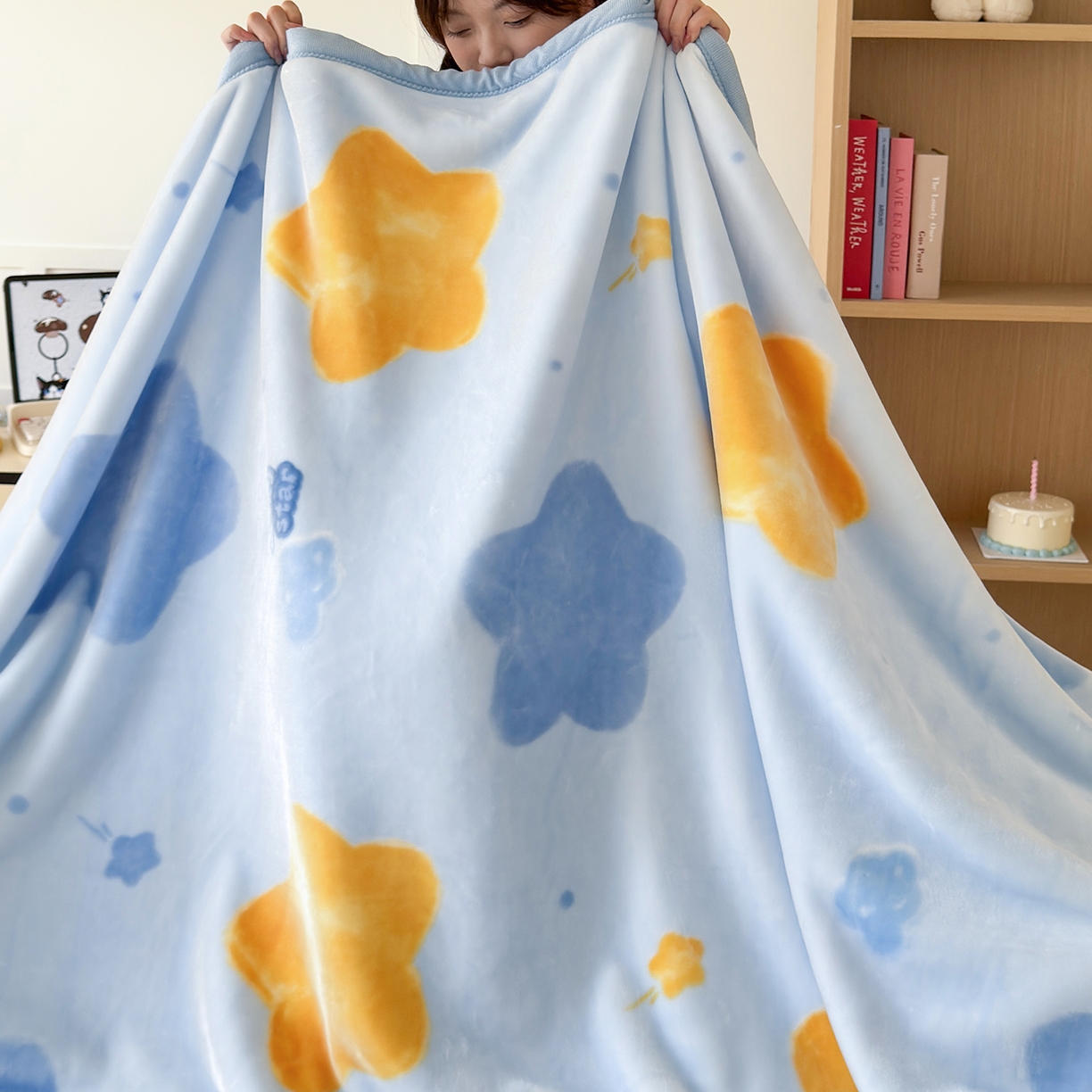 91家纺网 家纺一手货源 找家纺 舒隅家纺 2025新款双层印花云毯毛毯毯子 闪烁星河