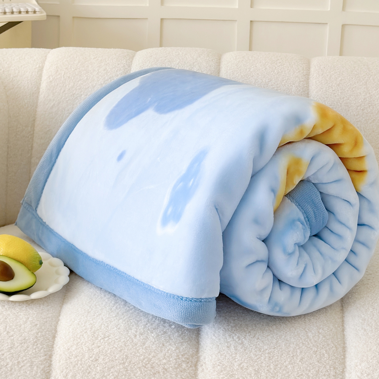 91家纺网 家纺一手货源 找家纺 舒隅家纺 2025新款双层印花云毯毛毯毯子 闪烁星河