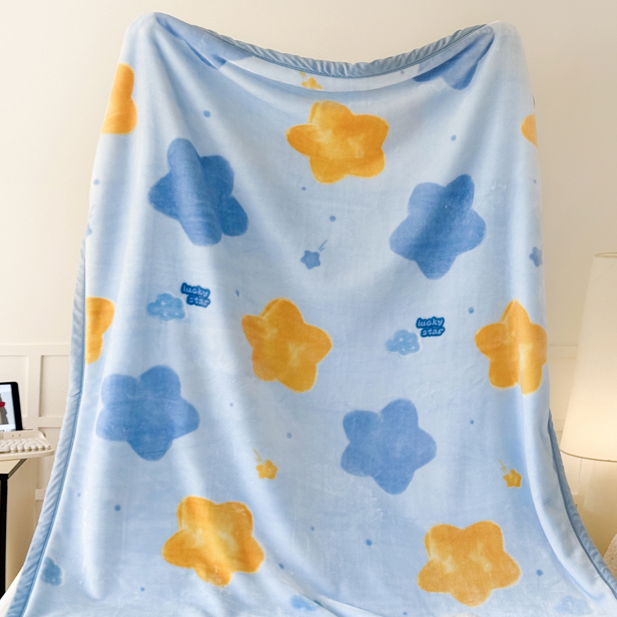 91家纺网 家纺一手货源 找家纺 舒隅家纺 2025新款双层印花云毯毛毯毯子 闪烁星河