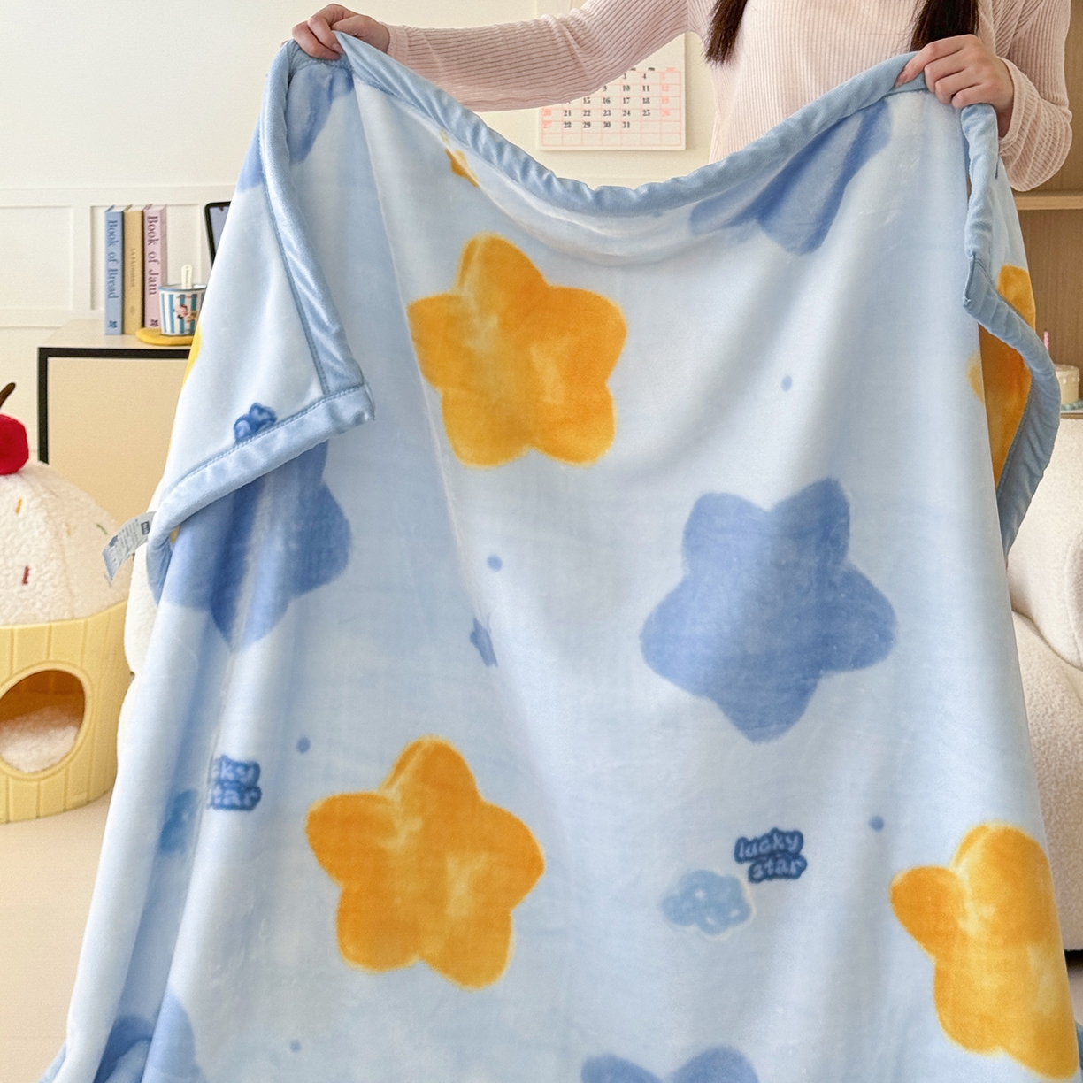 91家纺网 家纺一手货源 找家纺 舒隅家纺 2025新款双层印花云毯毛毯毯子 闪烁星河