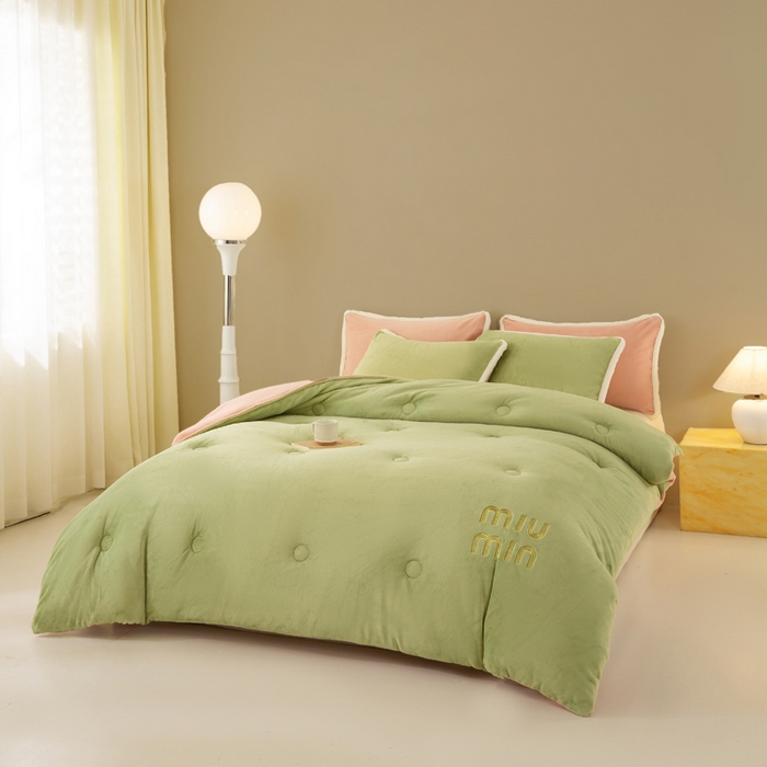 91家纺网 家纺一手货源 找家纺 梦初语 2025新款牛奶绒被子冬被冬季加厚保暖棉被宿舍单人被芯2025新款被褥（热款产品） min-绿