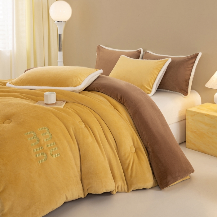 91家纺网 家纺一手货源 找家纺 梦初语 2025新款牛奶绒被子冬被冬季加厚保暖棉被宿舍单人被芯2025新款被褥（热款产品） min-咖