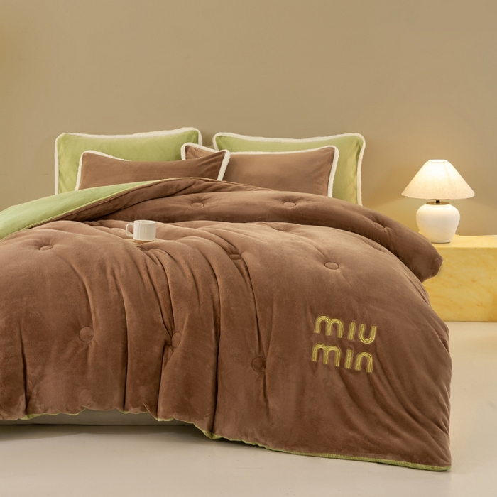 91家纺网 家纺一手货源 找家纺 梦初语 2025新款牛奶绒被子冬被冬季加厚保暖棉被宿舍单人被芯2025新款被褥（热款产品） min-棕