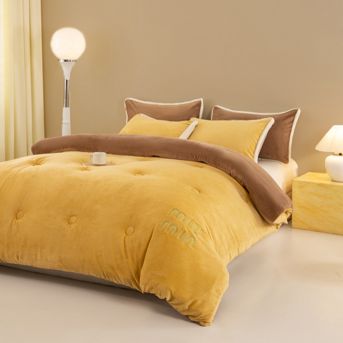 91家纺网 家纺一手货源 找家纺 梦初语 2025新款牛奶绒被子冬被冬季加厚保暖棉被宿舍单人被芯2025新款被褥（热款产品） min-咖