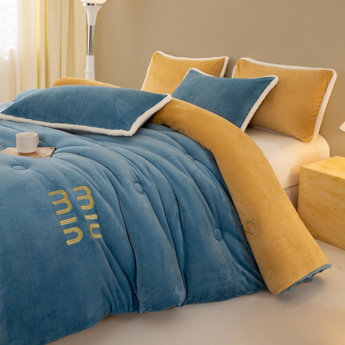 91家纺网 家纺一手货源 找家纺 梦初语 2025新款牛奶绒被子冬被冬季加厚保暖棉被宿舍单人被芯2025新款被褥（热款产品） min-兰