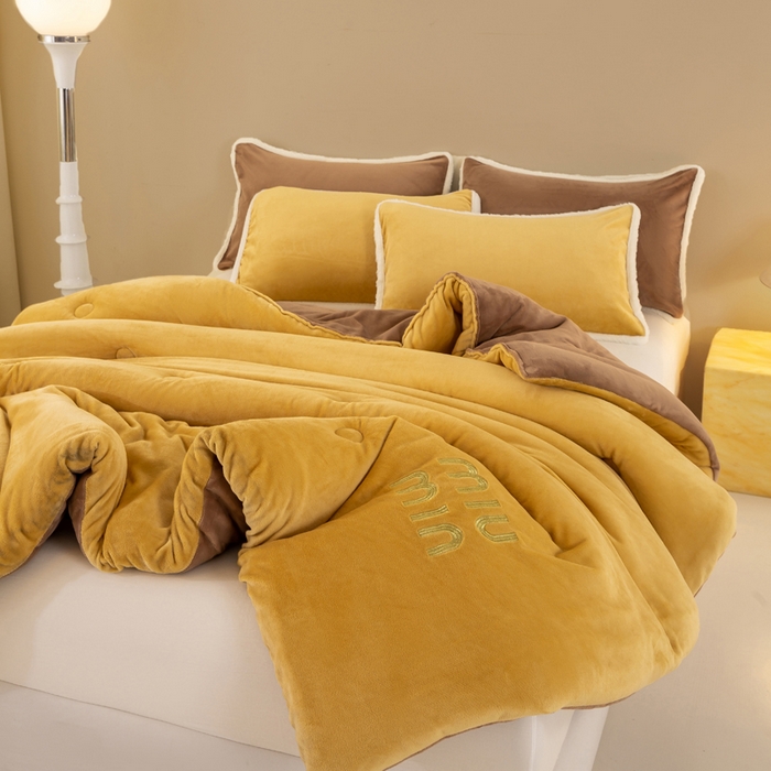 91家纺网 家纺一手货源 找家纺 梦初语 2025新款牛奶绒被子冬被冬季加厚保暖棉被宿舍单人被芯2025新款被褥（热款产品） min-咖