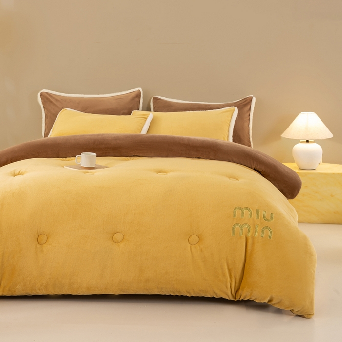 91家纺网 家纺一手货源 找家纺 梦初语 2025新款牛奶绒被子冬被冬季加厚保暖棉被宿舍单人被芯2025新款被褥（热款产品） min-咖