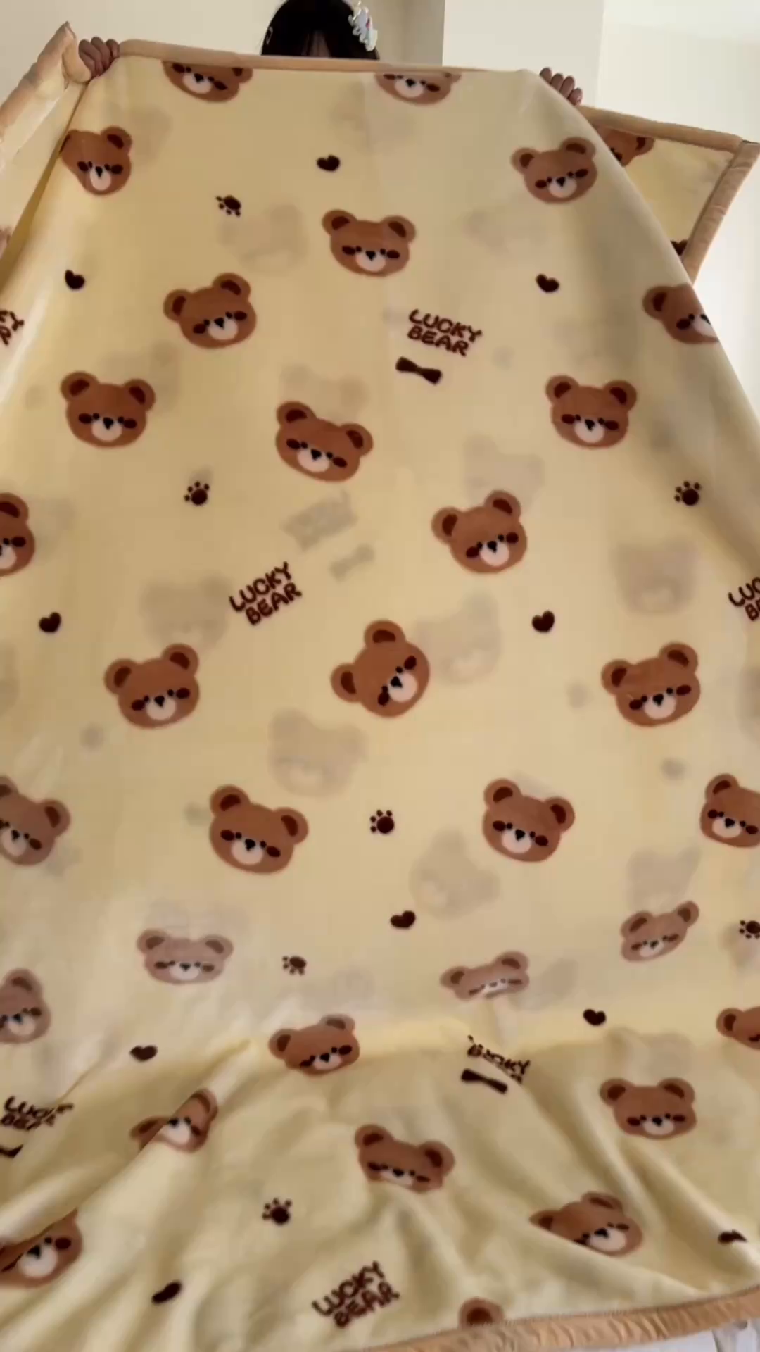 91家纺网 家纺一手货源 找家纺 舒隅家纺 2025新款双层印花云毯毛毯毯子 可爱小熊