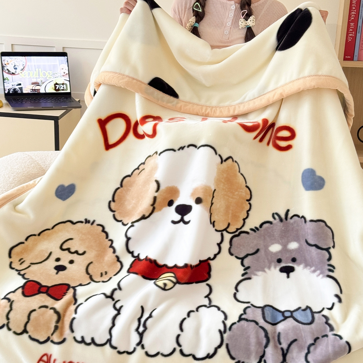 舒隅家纺 2025新款大版印花云毯毛毯毯子 波点家族