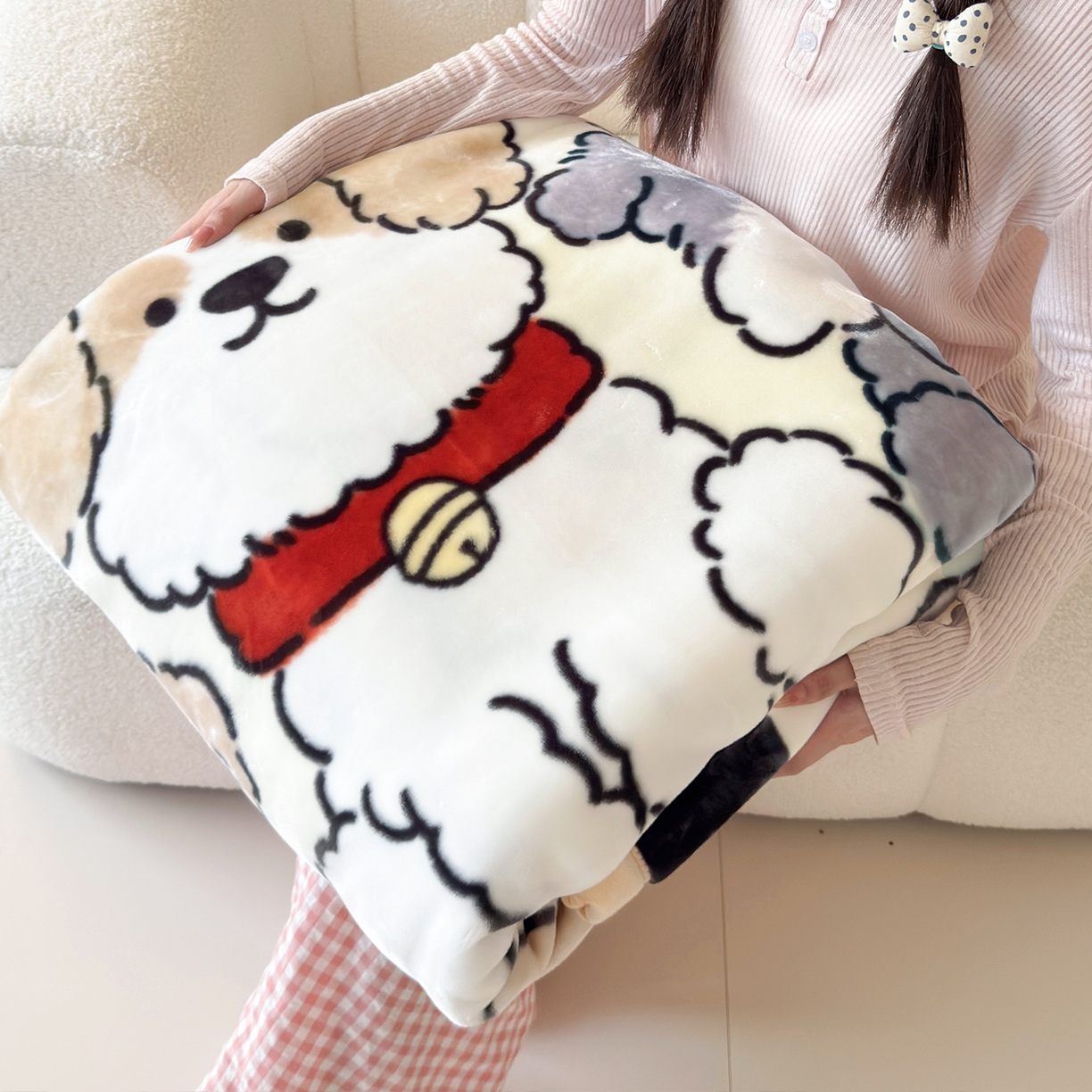 91家纺网 家纺一手货源 找家纺 舒隅家纺 2025新款大版印花云毯毛毯毯子 波点家族