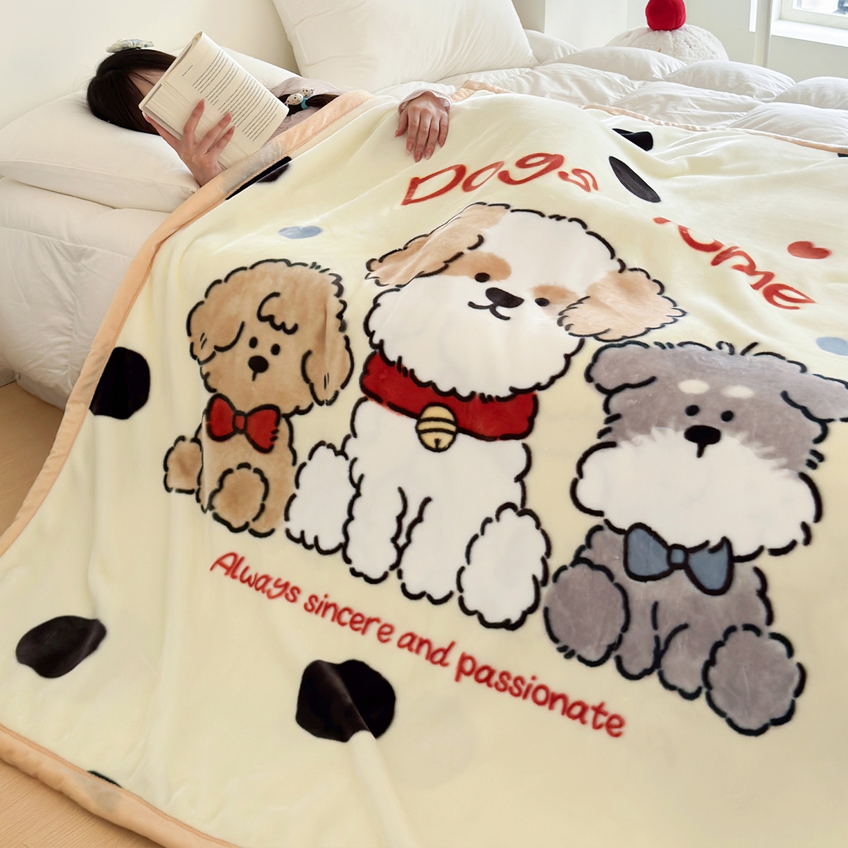 91家纺网 家纺一手货源 找家纺 舒隅家纺 2025新款大版印花云毯毛毯毯子 波点家族