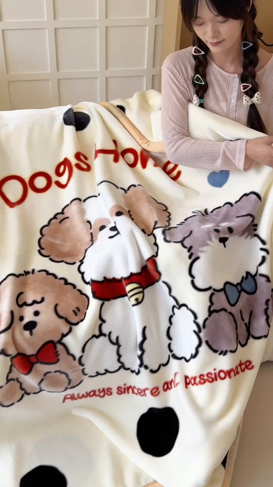 91家纺网 家纺一手货源 找家纺 舒隅家纺 2025新款大版印花云毯毛毯毯子 波点家族