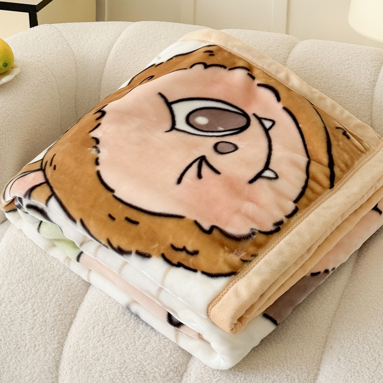 91家纺网 家纺一手货源 找家纺 舒隅家纺 2025新款大版印花云毯毛毯毯子 萌趣派对