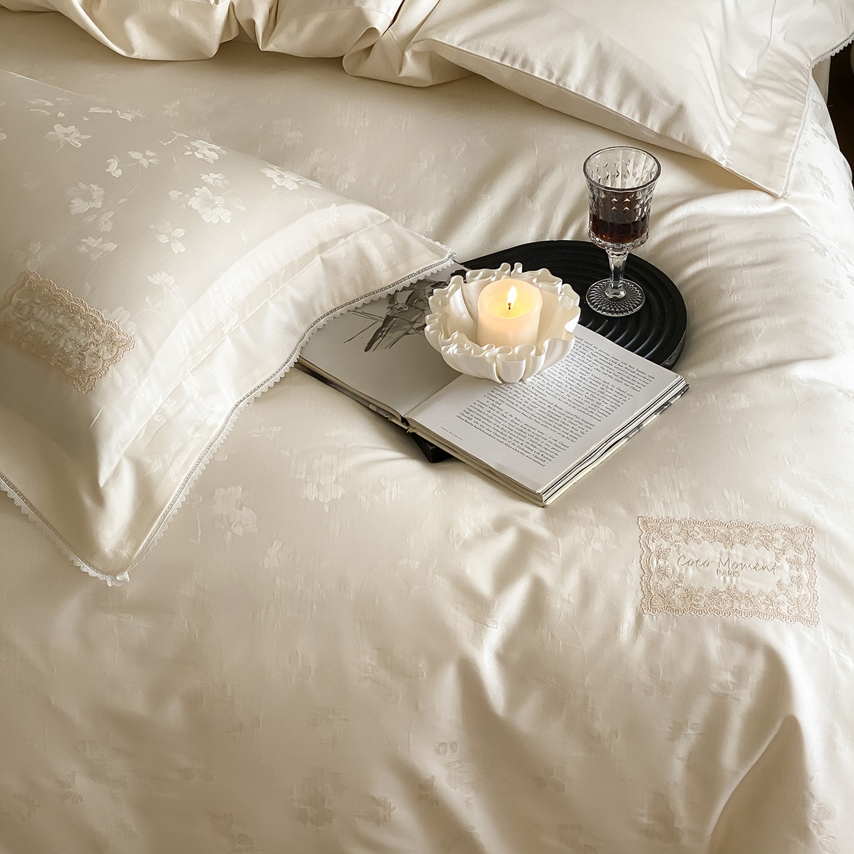 91家纺网 家纺一手货源 找家纺 太古汇家居 2025新款全棉提花系列四件套-塞纳河畔 塞纳河畔-香槟