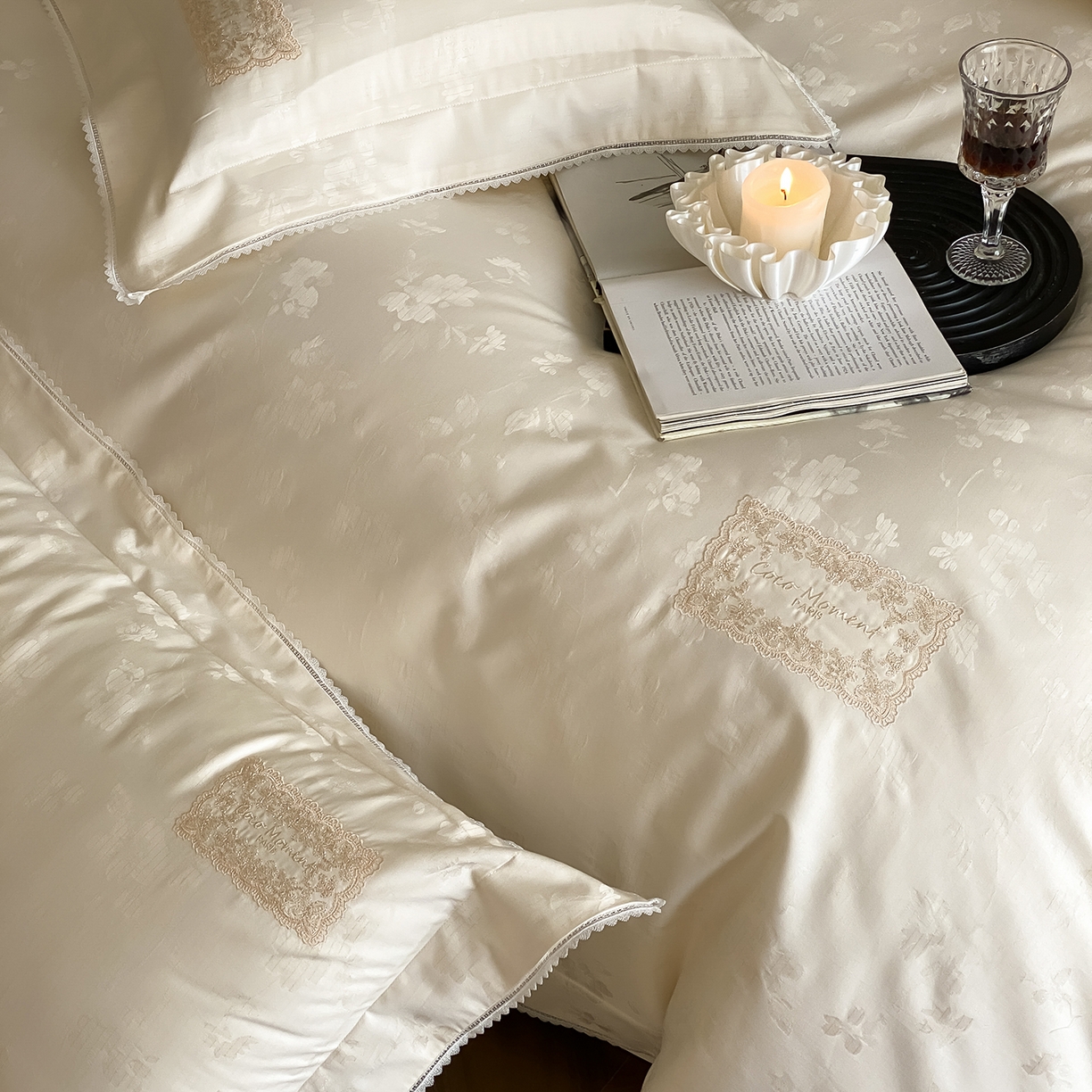 91家纺网 家纺一手货源 找家纺 太古汇家居 2025新款全棉提花系列四件套-塞纳河畔 塞纳河畔-香槟