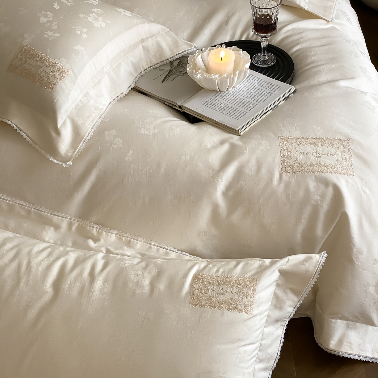 91家纺网 家纺一手货源 找家纺 太古汇家居 2025新款全棉提花系列四件套-塞纳河畔 塞纳河畔-香槟