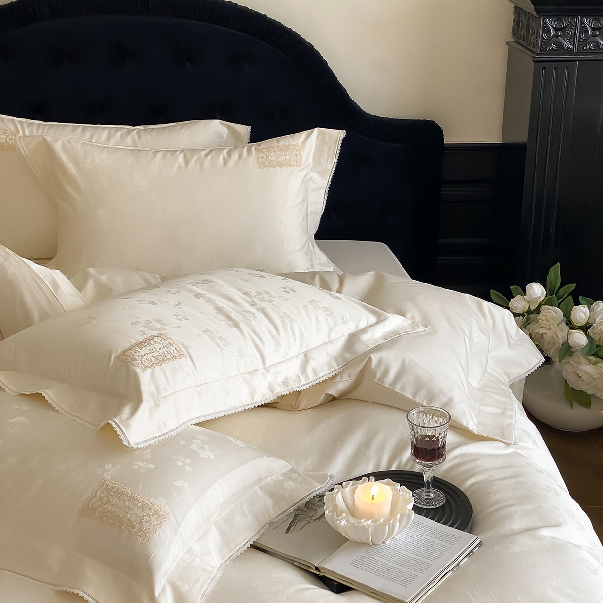 91家纺网 家纺一手货源 找家纺 太古汇家居 2025新款全棉提花系列四件套-塞纳河畔 塞纳河畔-香槟